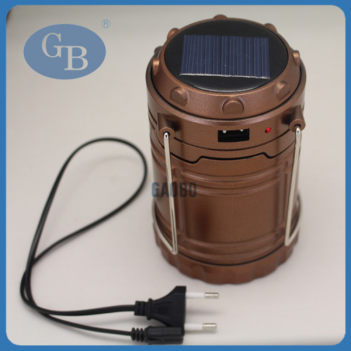 2016 Practical Convenient Rechargable Led Camping Lantern with 220V Solar Panel