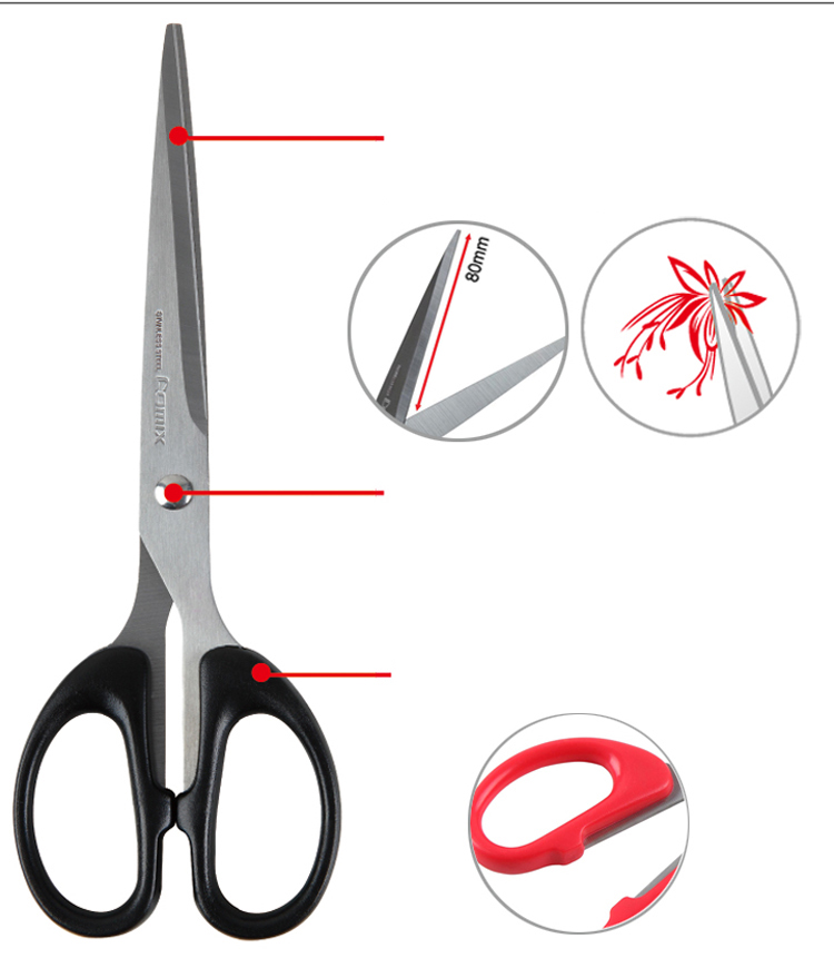 Comix Long Blade Sturdy and Sharp Art Scissors Home School Arts and Crafts Scissor