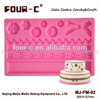 Fabric fondant silicone mold,classic cake decorating mold
