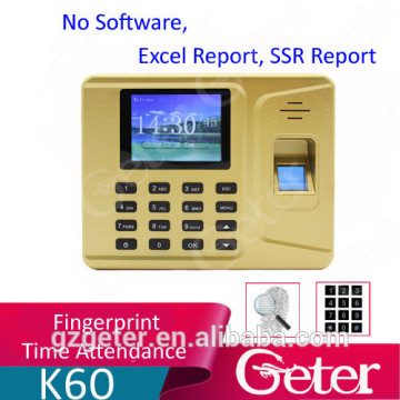 2.8 Color TFT LCD 65000 real biometric time attendance time recording USB host down load date