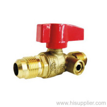 Csa 1/2 Psig Approved, Flare / Flare Brass Gas Ball Valve With 1/8npt Side Tap, Aluminum Lever Handle?