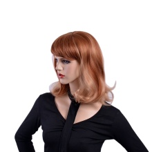 AISHILI hair Wholesale Synthetic Wigs Medium Long Hair Light Brown Natural Wave Wig For Women