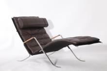 Brown Leather FK87 Grasshopper Chaise Lounge Chair Replica