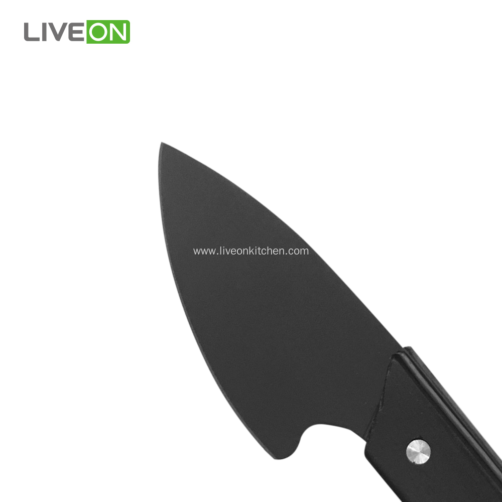 Wood Handle Cheese Knife Set Black Oxide