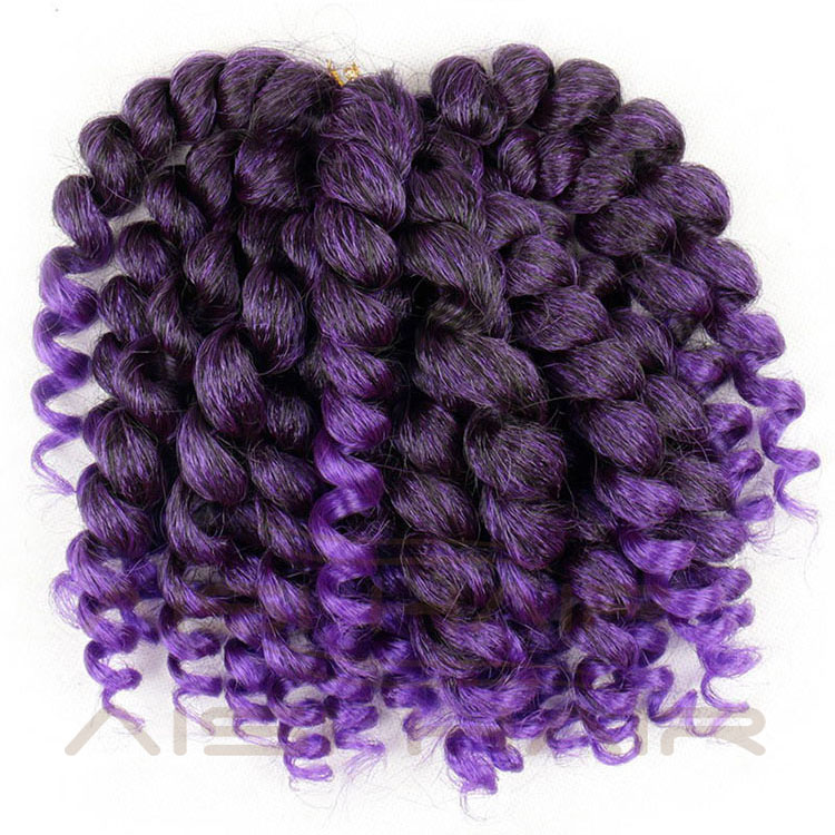Aisi Hair 8inch Jumpy Wand Curl Crochet Braids 20 Roots Jamaican Bounce Synthetic Crochet Hair Extension for Black Women