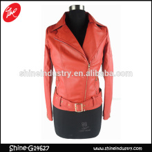 Hot red waistband lapel stitching one-piece dress