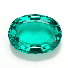 Floral Jewelry with 15x20 Oval-Cut Colombian Emerald