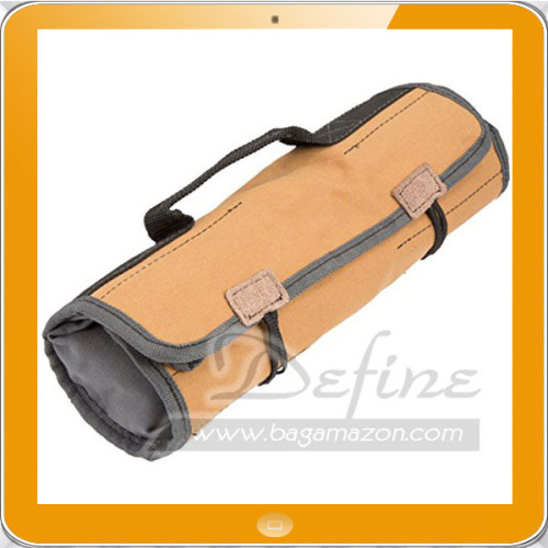 Grey Tan Small Wrench Roll Up Tool Bag