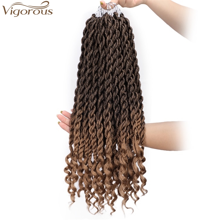 Vigorous High Temperature 14 Inch Crochet Hair Box Braids Curly Ends Ombre Synthetic Hair Extension For Black Women