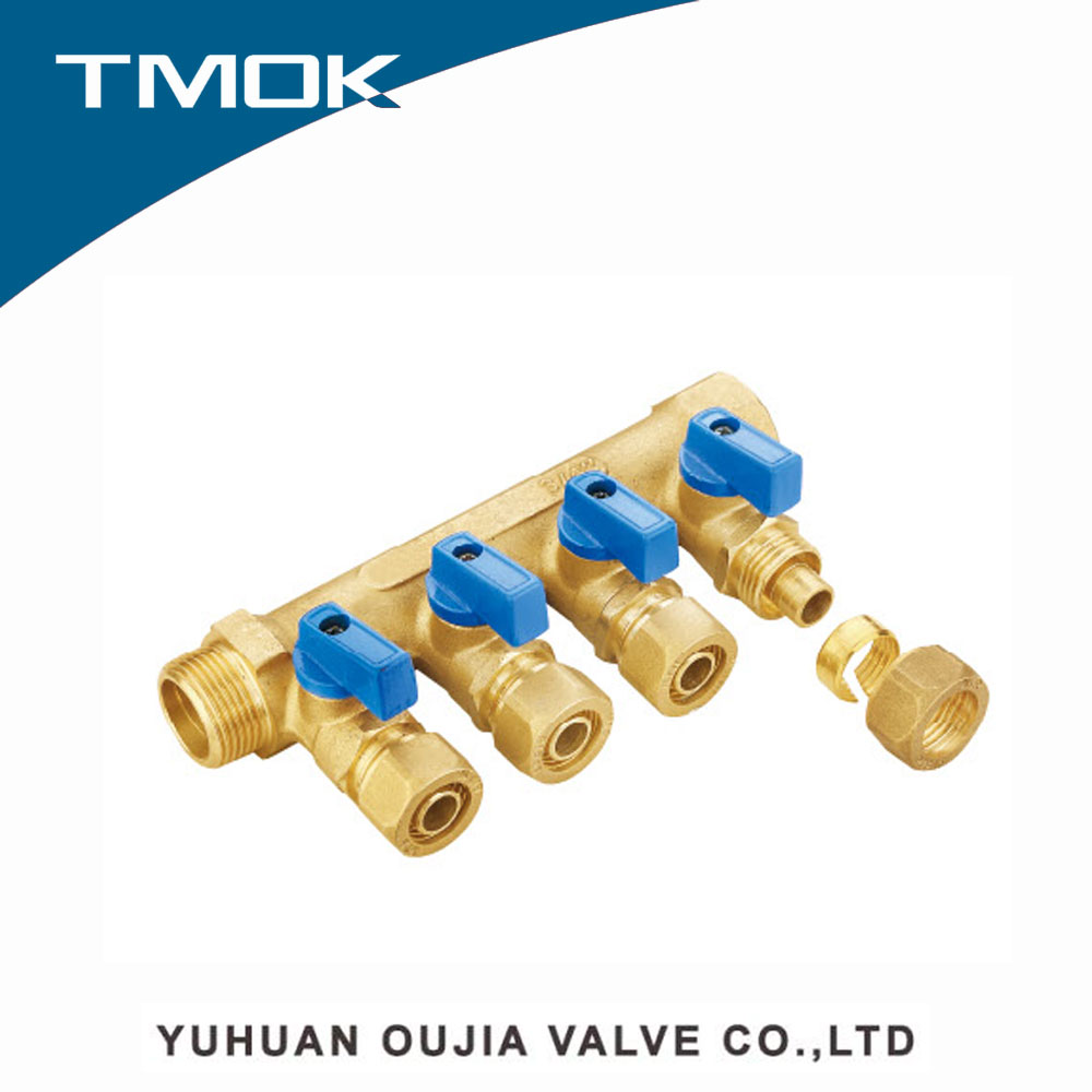 High Quality garden underfloor hose brass floor heating manifold