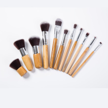 11 cepillos de la base de madera profesional de PCS cepillos del maquillaje de Kabuki
