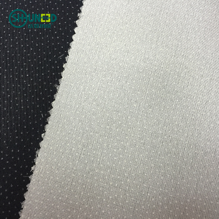 PA / PES Custom color plain weave polyester adhesive interlining for garment Fusible interfacing woven interlining for dress