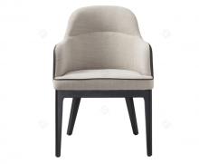 Nordic solid wood white armrest dining chairs