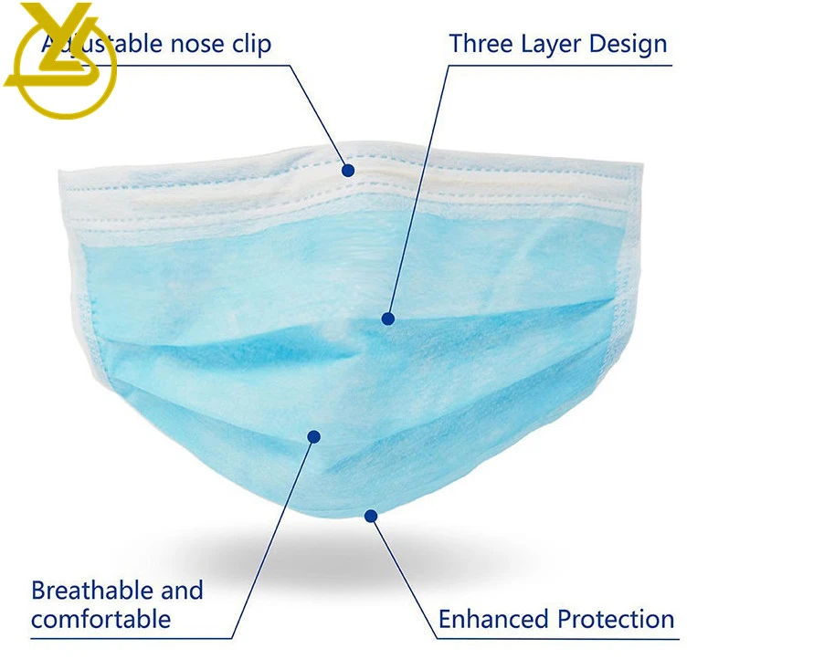 3 Ply Earloop Non Woven Disposable Face Mask