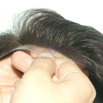 HS1 Stock deep color super thin skin toupee
