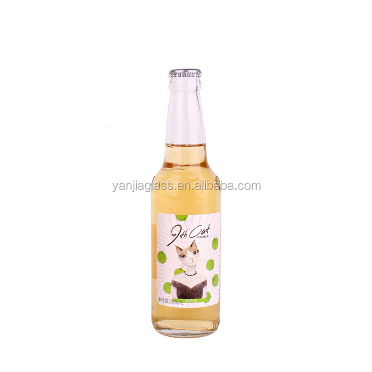 330ml high quality beer glass bottles with cap