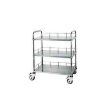 Stainless steel three-layer equipment trolley