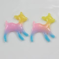 Color degradado Mini Kawaii en forma de caballo resinas de espalda plana carcasa de teléfono encantos decorativos juguetes para niños artículos de decoración DIY espaciador