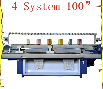 Four system flat knitting machine
