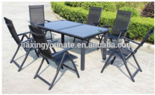 Aluminum extension table sling floding chair outdoor furniture dining set