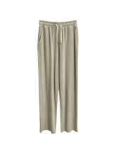 Ladies' khaki drawstring casual pants