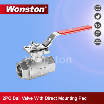 2PC Ball Valve with Direct Mounting Pad 1000wog