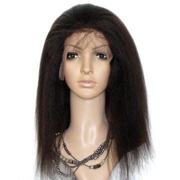 Lace front wig, curl and middle length