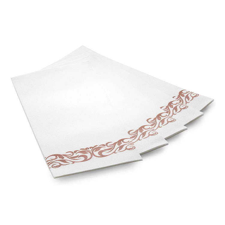 100 Durable Silver Guest Towels Napkins Disposable Soft Paper Napkins for Christmas, Parties, Weddings, Dinners