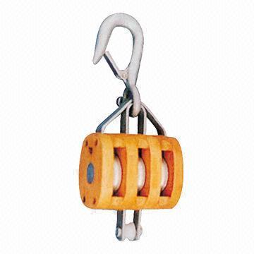 Regular Wood Block, Triple Sheave, Hook Style