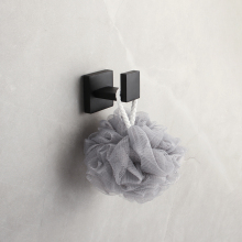 Modern Stainless Steel Square Black Matte Wall Mount Coat Rack