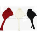 Invierno cálido tejer sombrero con oreja para hombres y mujeres