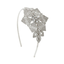Nice flower silver-plated hair bands with CZ diamond