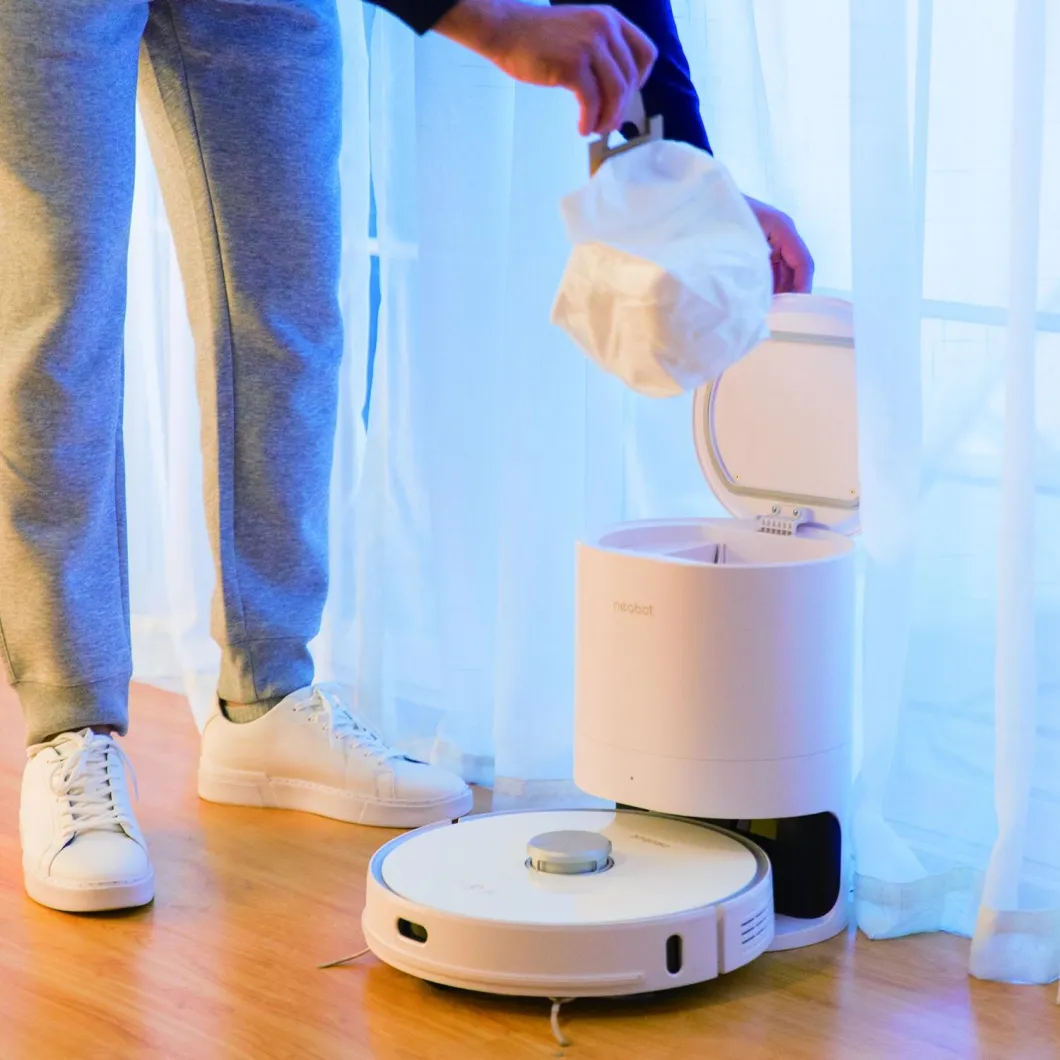 Low Noise Dry Automatic Robot Vacuum Cleaner with Self-Emptying Dustbin