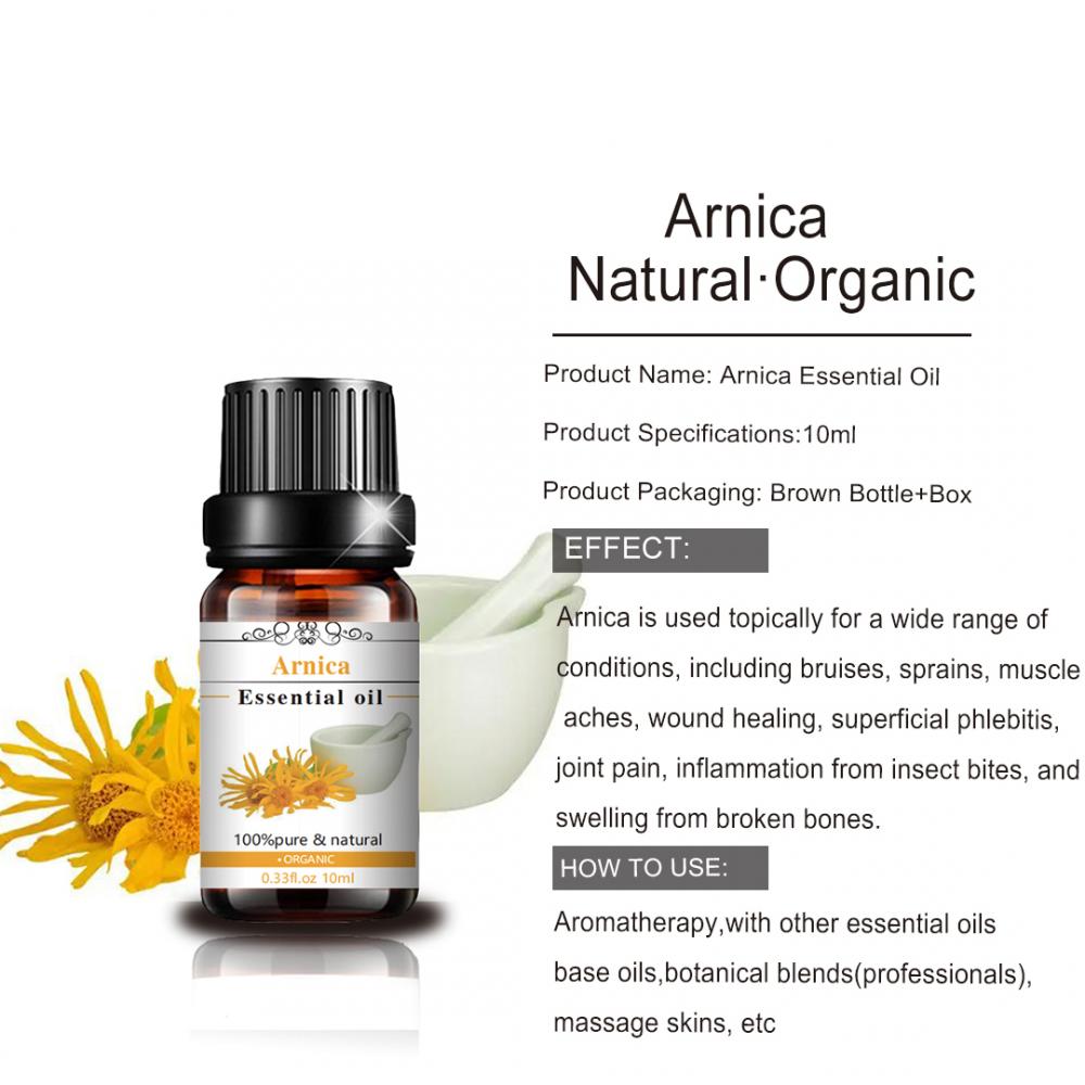 Aceite de extracto de extracto de aceite de arnica 100% natural olor a los músculos