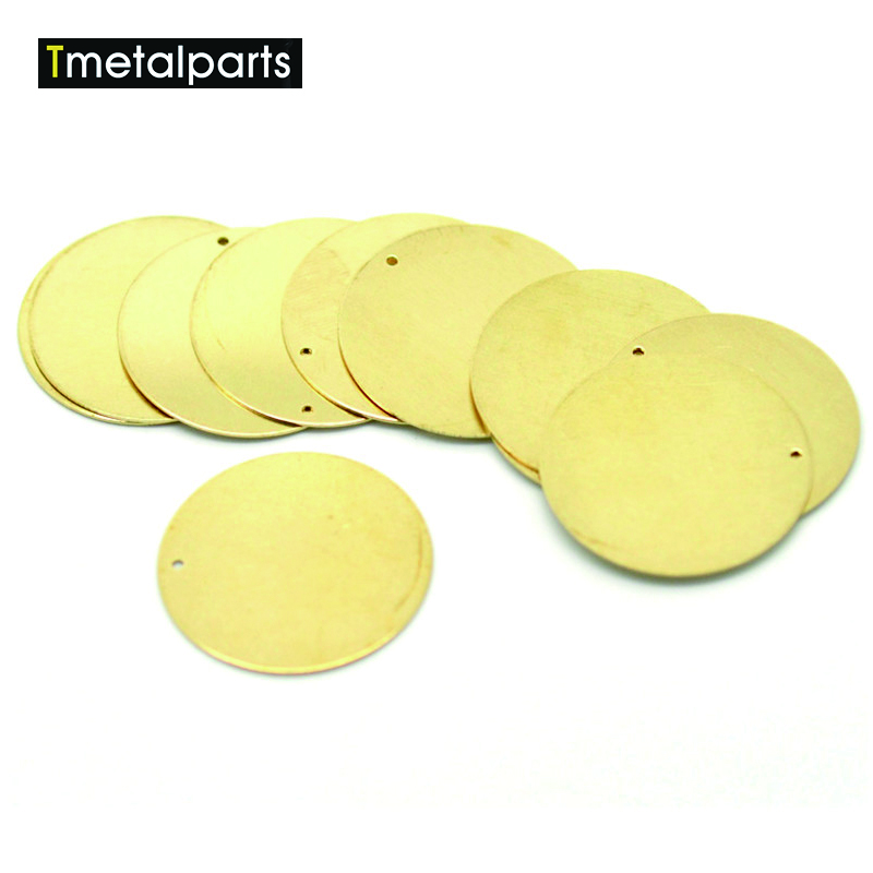 Custom copper stamping brass stamping aluminum blanks Round Disc Tags round brass stamping blanks