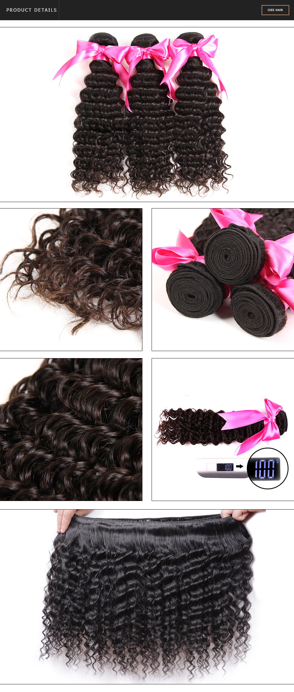 Wholesale Unprocessed Deep Wave Brazilian Hair Weave Bundles Provide Dropshipping