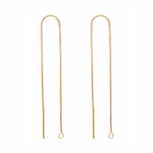 925 Sterling Silver Ear Thread Box Chains and Stud Earring Findings - Pandahall Collection