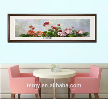 Framed removable floral oil painting for bedroom