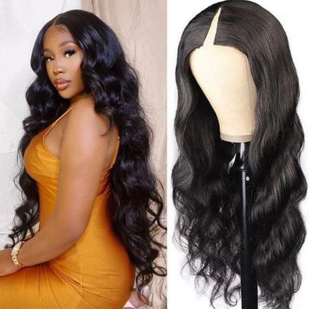 Natural Black Straight Human Hair V Part Wig Wear And Go Wig 14-30in