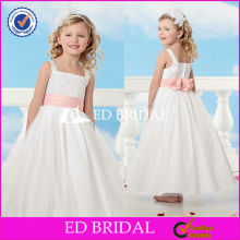 Eleagnt Pure Staps Twp Colors Sash Handwork Flower Spanish Flower Girl Dress