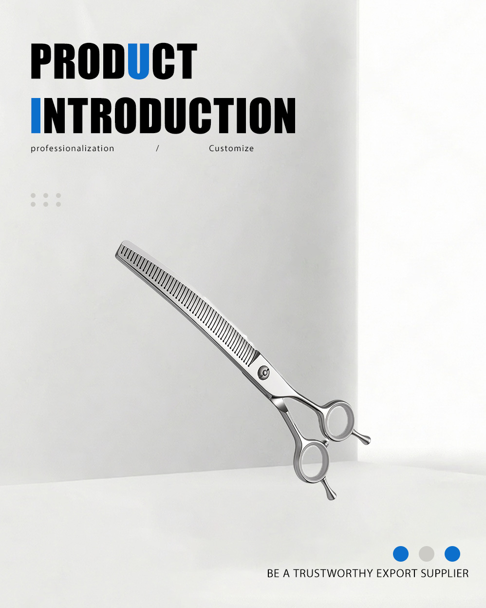 مقص منفوش منحني للعناية بالحيوانات الأليفة Curved Fluffing Scissors for Pet Grooming