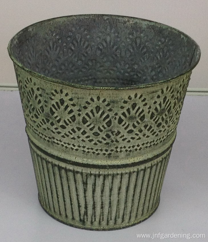 Vintage old flower bucket