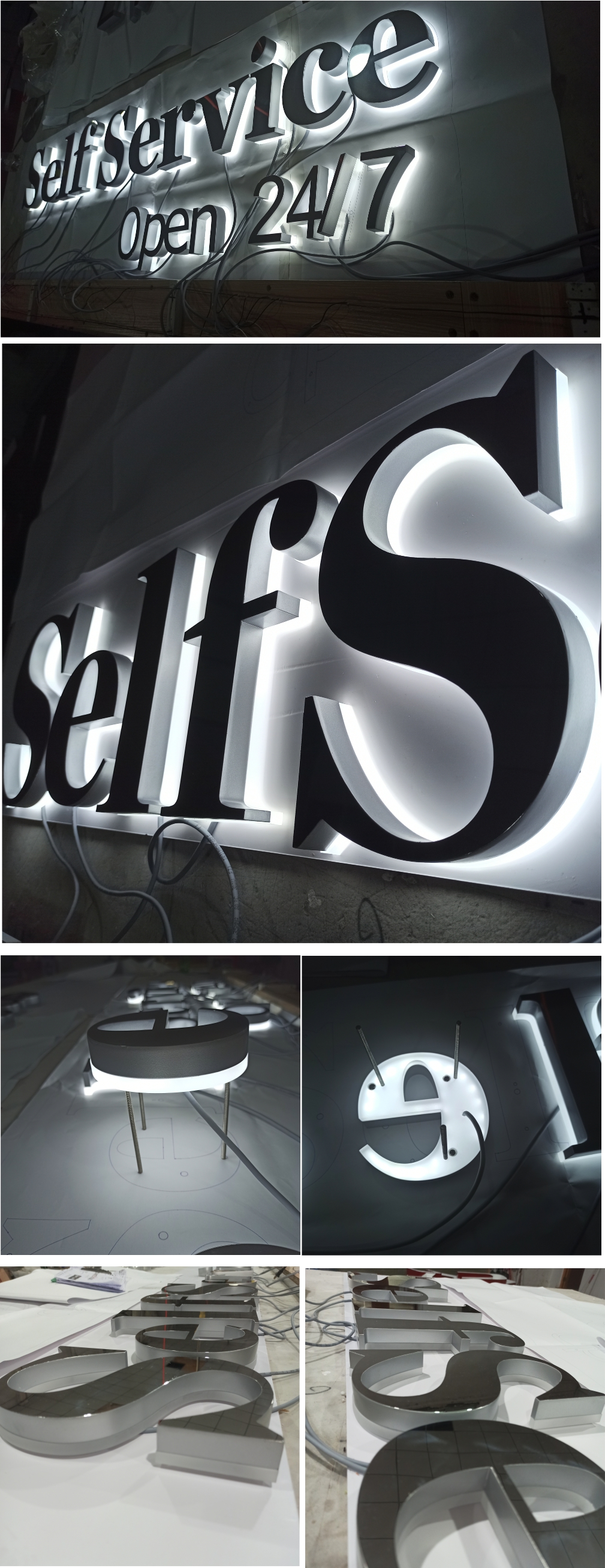 China Factory Store Sinnage Backlit Metal 3D Sign Channel Letters