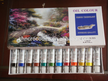 Artist water mixable oil color 12 color & 12ml, oil paints