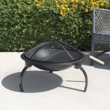 Garden Backyard Round Charcoal Outdoor Camping Heating Wood Burning Bowl Fire Pit With Bbq Function