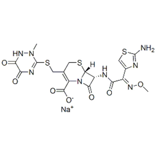 Ácido 5-tia-1-azabiciclo [4.2.0] oct-2-eno-2-carboxílico, 7 - [[(2Z) -2- (2-amino-4- tiazolil) -2- (metoxiimino) acetil] amino ] -8-oxo-3 - [[(1,2,5,6-tetra-hidro-2-metil-5,6- dioxo-1,2,4-triazin-3-il) tio] metil] -, sio sal (1: 2), (57263355,6R, 7R) - CA