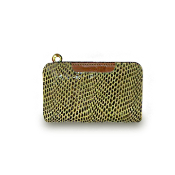 green snake skin leather wallet