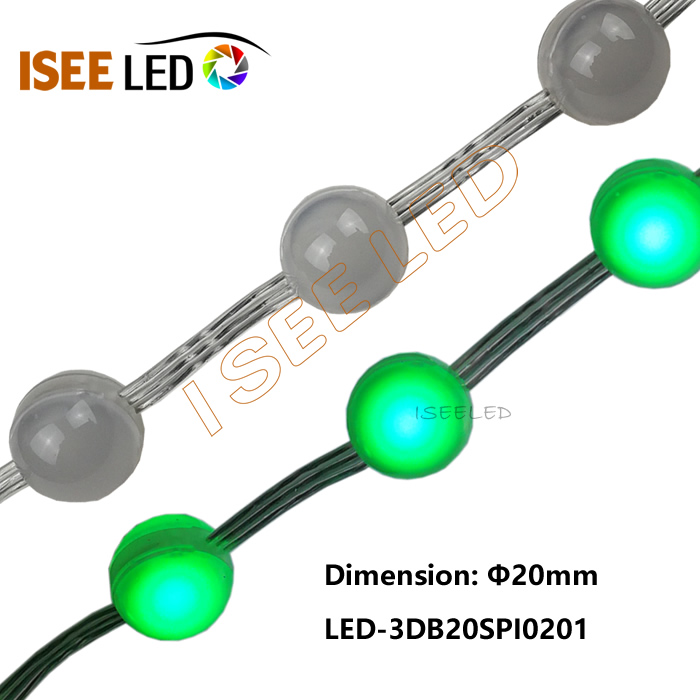 3d 20mm LED బాల్ బీడ్ స్ట్రింగ్ లైట్