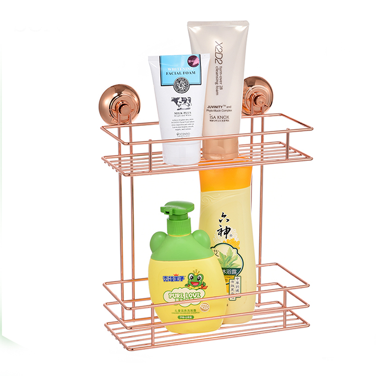 Suction cup wire basket shelf,adhesive bathroom shelf for sale