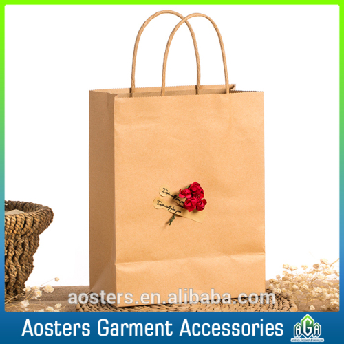 custom kraft paper flower fold shopping bag manufacturers